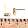 Brass Micro Pave Cubic Zirconia Studs Earrings Finding KK-K364-01G-3