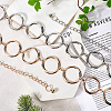 2Pcs 2 Colors Alloy Ring Link Chain Waist Belts AJEW-CN0002-80B-4
