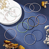 BENECREAT 40Pcs 10 Colors Steel Wire Round Snake Chain Bracelets Set BJEW-BC0001-04-5