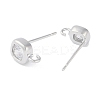 Brass Pave Clear Cubic Zirconia Stud Earring Findings LS-KK-F875-01P-2