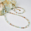 Natural Shoushan Stone & Freshwater Pearl & Brass Rondelle Beaded Necklaces & Beaded Bracelets Sets WG98AF4-01-4