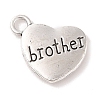 Tibetan Style Heart Alloy Pendants TIBEP-Q043-206-RS-1