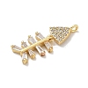 Rack Plating Brass Micro Pave Clear Cubic Zirconia Pendants KK-G515-23G-2