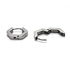 Tarnish Resistant 304 Stainless Steel Hexagon Huggie Hoop Earrings STAS-J033-03B-P-3