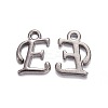 Gunmetal Plated Alloy Letter Pendants LS-PALLOY-J718-01B-E-1