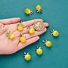 10Pcs Apple Gemstone Charm Pendant Crystal Quartz Healing Natural Stone Pendants Pink Silver Buckle for Jewelry Necklace Earring Making Crafts JX525D-3