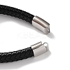 Men's Braided Black PU Leather Cord Bracelets BJEW-K243-18AS-4