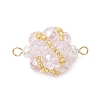 Glass Beaded Round Sphere Links PALLOY-MZ00874-03-1