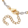 2Pcs 2 Colors Two Tone 304 Stainless Steel Textured Cable Chain Anklets AJEW-AN00681-5