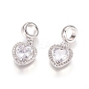 Brass Micro Pave Cubic Zirconia European Dangle Charms LS-ZIRC-E163-18P-2