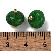 Natural White Jade Dyed Saucer Charms with Rack Plating Golden Tone Brass Bails KK-B103-17B-04-3