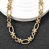304 Stainless Steel Oval Textured Infinity Link Chain Necklaces for Women Men NJEW-K249-20A-G-2