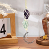 Nuggets Natural Amethyst & Green Aventurine Pouch Pendant Decorations HJEW-WH20002-03C-4