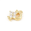 Brass Micro Pave Clear Cubic Zirconia Charms KK-Z151-18G-P-2