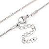 201 Stainless Steel Round Snake Chain Necklaces for Women LS-NJEW-G140-06B-P-1-3