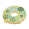 Rack Plating Alloy Enamel Big Pendants ENAM-N056-394E-G-2