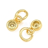 Brass Pave Cubic Zirconia Charms CU-CBA3D67-13G-07-2
