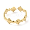 304 Stainless Steel Rhombus Open Cuff Ring for Women RJEW-I098-30G-2