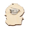 Christmas Theme Wood Printed Brooches for Women JEWB-Z029-01E-2