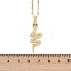 Brass Pave Full Cubic Zirconia Snake Pendant Necklaces LS-NJEW-D309-02G-B-3
