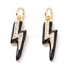 Brass Micro Pave Clear Cubic Zirconia Pendants ZIRC-A019-12G-E-1