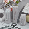 3Pcs 3 Sizes Vertical MDF Wood Covered with Velvet Necklace Display Stands NDIS-WH0023-001B-4
