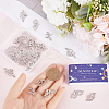 40Pcs 4 Styles Heart Theme Alloy Rhinestone & Cubic Zirconia Connector Charms RB-SC0001-11-3