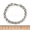 8MM 201 Stainless Steel Byzantine Chain Bracelets for Women BJEW-B143-06-7