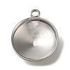304 Stainless Steel Pendant Cabochon Settings X-STAS-I310-28P-1