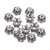 6-Petal Flower Tibetan Silver Bead Caps LS-AA188-4