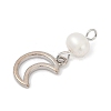 Natural Cultured Freshwater Pearl & Brass Pendants KK-U062-16P-2