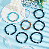 4 Sets 4 Style Natural & Synthetic Mixed Gemstone & Glass Round Beaded Stretch Bracelets Set BJEW-AN0001-50-5