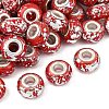 Opaque Resin Rondelle European Beads RESI-Z046-03J-1