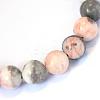 Natural Pink Zebra Jasper Round Bead Strands G-E334-4mm-11-2