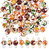 48Pcs 8 Styles Synthetic Amber Links Connector Charms PALLOY-FH00133-1