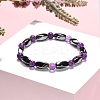 Round Natural Amethyst Stretch Bracelets X-BJEW-G072-10-5