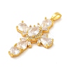 Brass Micro Pave Clear Cubic Zirconia Pendants FIND-Z041-17G-2