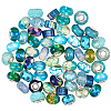 90Pcs 15 Styles Blue Series Large Hole Resin European Beads OPDL-SP0001-03-1