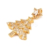 Christmas Brass Micro Pave Cubic Zirconia Pendants KK-F922-01G-2