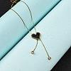 PVD Vacuum Plating 304 Stainless Steel Enamel Heart Pendant Necklaces NJEW-C063-03G-3