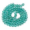 Frosted Transparent Glass Bead Strands GLAA-P065-10mm-08-5