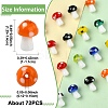3 Strands Mushroom Handmade Lampwork Beads Strands LAMP-YW0001-33-3