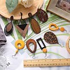 SUNNYCLUE 9 Pair 9 Style Teardrop & Rectangle & Triangle Natural Wood Dangle Earrings Set EJEW-SC0001-35-3