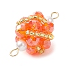 Glass Beaded Round Sphere Links PALLOY-MZ00874-01-4