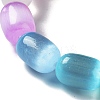 Dyed Natural Selenite Column Beaded Stretch Bracelet for Women LS-BJEW-I312-03-2