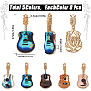 40Pcs 5 Colors Rack Plating Golden Tone Alloy Pendants ENAM-SC0005-16-2