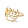 Hollow Out Lotus 304 Stainless Steel Finger Ring for Women LS-RJEW-E073-06G-2