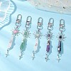 5Pcs Bullet Natural Lapis Lazuli & Green Aventurine & Amethyst & Quartz Crystal & Rose Quartz & Yellow Jade Pendant Decoration HJEW-JM03056-2