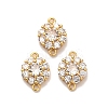 Brass Pave Clear Cubic Zirconia Flat Round Connector Charms KK-H515-10B-G-1