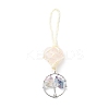 Heart Natural Rose Quartz Pendant Decoration DJEW-PW0002-22L-1